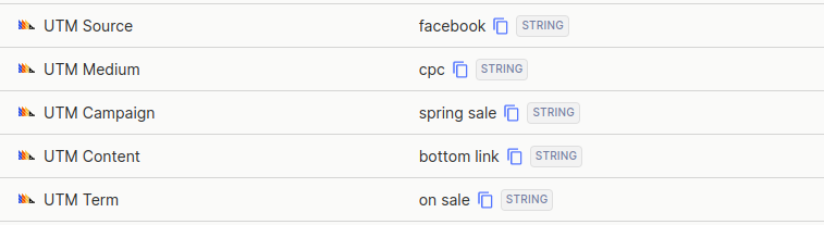 Sample UTM properties